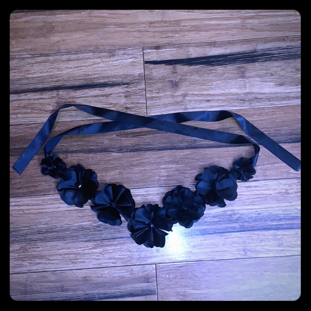 Satin floral belt